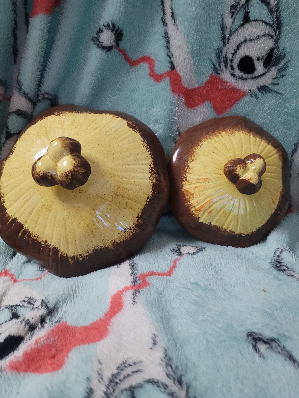Hand-Painted Mushroom Ceramic Canister Set – Yellow and Brown - Picture 10 of 10
